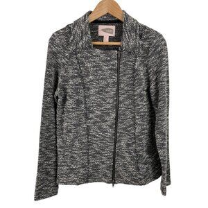 Forever 21 Womens Size Medium Black & White Tweed Full Zip Jacket Blazer